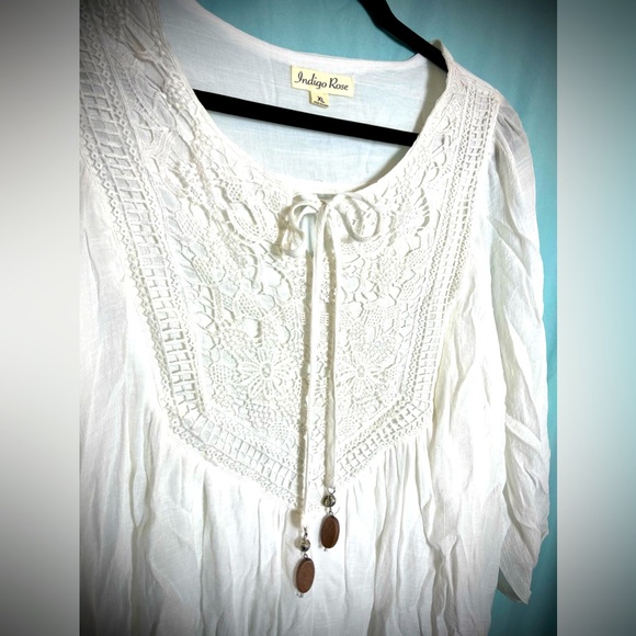 Dresses White Linen Eyelet Dress Women Xl Poshmark